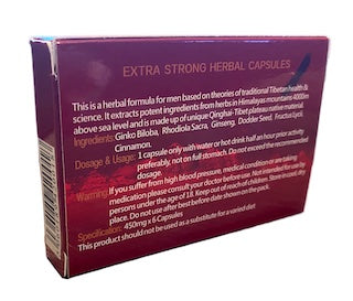Extra Strong Male Enhancement Libido Capsules 450mg x 12