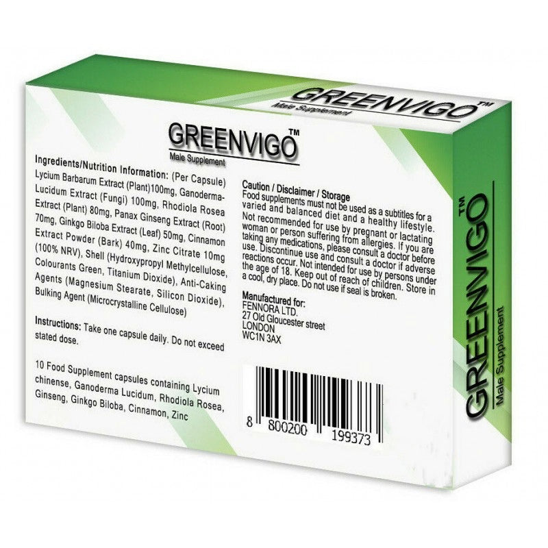 GreenVigo Male Virility Performance Capsules 450mg x 10