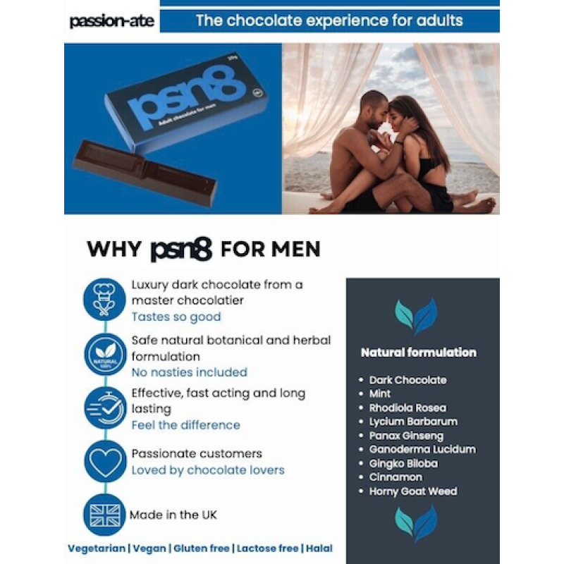 Psn8 Dark Chocolate - 450mg Male Herbal Supplement