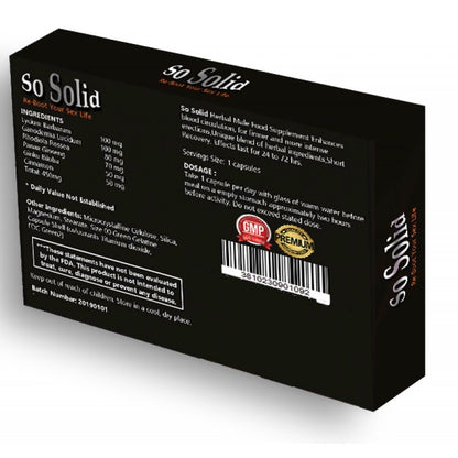 So Solid Herbal Male Virility Capsules 450mg x 6