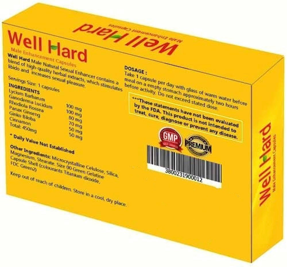Well Hard Herbal Sexual Enhancement Capsules 450mg x 18